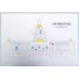 ATANG TSHIKARE PRINT OF CAPE TOWN CITY HALL SIGNED AND NUMBERED PRINT