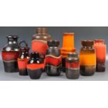 COLLECTION OF WEST GERMAN FAT LAVA POTTERY VASES