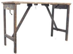 VINTAGE FOLDING PINE TRESTLE TABLE OF SMALL PROPORTIONS