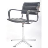 RETRO VINTAGE 1980'S BLACK AND CHROME OFFICE CHAIR