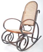 EARLY 20TH CENTURY BENTWOOD & CANE ROCKING CHAIR