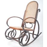 EARLY 20TH CENTURY BENTWOOD & CANE ROCKING CHAIR