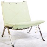 UNUSUAL RETRO CHROME EASY LOUNGE CHAIR OF CHROME CONSTRUCTION