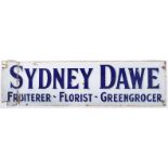 SYDNEY DAWE GREENGROCER - ORIGINAL ENAMEL ADVERTISING SIGN