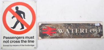 VINTAGE WATERLOO BRASS SIGN AND ANOTHER