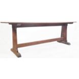 LARGE 20TH CENTURY SOLID OAK REFECTORY DINING TABLE