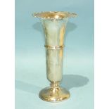 A George V silver spill vase with flared rim and inscription, Birmingham 1922, 20.5cm high, ___5½