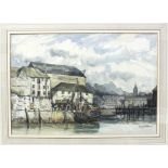 Mary Williams, 'The Barbican, Plymouth', signed watercolour depicting a fishing trawler moored near