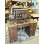 A 20th century oak joint stool, 51cm, a drop-leaf oak table, an oak dressing chest, a bow-front side