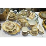 A collection of Fieldings Crown Devon blush ivory wares, including jugs, tea ware, bowls, etc, (some