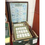 A collection of framed reprinted cigarette cards.