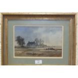 Dennis Pannett, 'Rainy Afternoon', signed watercolour, inscribed on Gallery Exhibition label