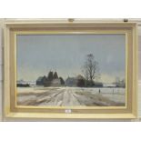 Marcus Ford, 'Farm buildings in a winter landscape', a signed oil on canvas, 49 x 76cm, B Leach?, '