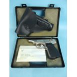 A Russian Baikal MP-654K calibre 4.5mm CO² air pistol numbered T14046944, in original black