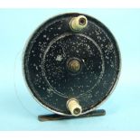 A J W Young for J Peek & Son, London, Pattern 9 fishing reel, with quick-release drum and rim