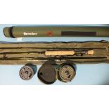 A Snowbee Classic Diamond 2 10ft 4-piece #7 fly rod in bag and tube, together with an Orvis Batten