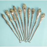 A similar lot with silver handles, (10).