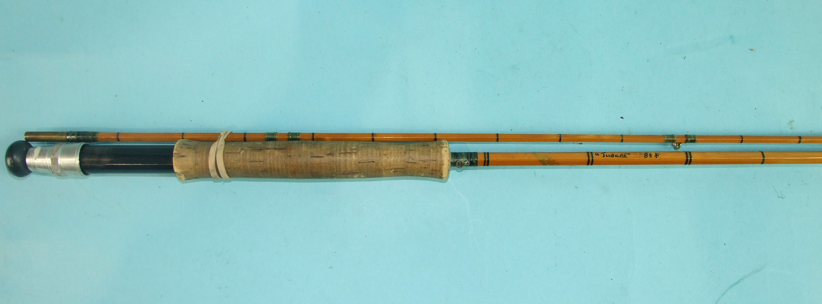 A Farlow & Co. 'Jubilee' 8ft 6-inch 2-piece split-cane trout rod.