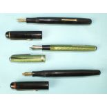 An R Esterbrook & Co. Relief No. 2-5 fountain pen with black barrel and cap, the nib stamped