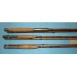 Horricks & Ibbotson, a 9ft split-cane 3-piece trout rod and two others, (3).