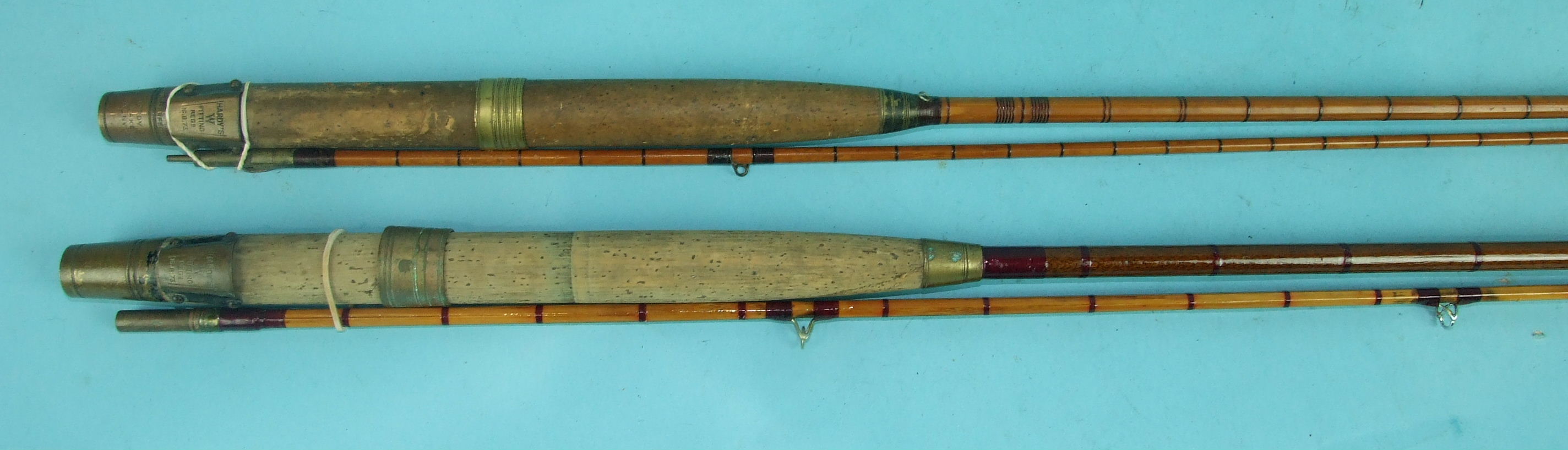 A vintage Hardy 9ft 6-inch 2-piece split-cane fly rod "The Perfection", with bronzed W rod fitting