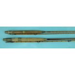 A vintage Hardy 9ft 6-inch 2-piece split-cane fly rod "The Perfection", with bronzed W rod fitting