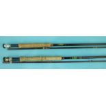 A Hardy "Graphite de Luxe" 10ft 6-inch 2-piece fly rod and a Hardy "Jet" 9ft rod, (2).