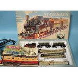 Märklin OO Gauge, Set 2959 Passenger Train Set, comprising 0-6-0 tank locomotive, two tinplate