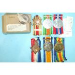 A group of three WWI war medals: 1914-15 Star, 1914-18 War Medal, 1914-19 Victory Medal awarded to