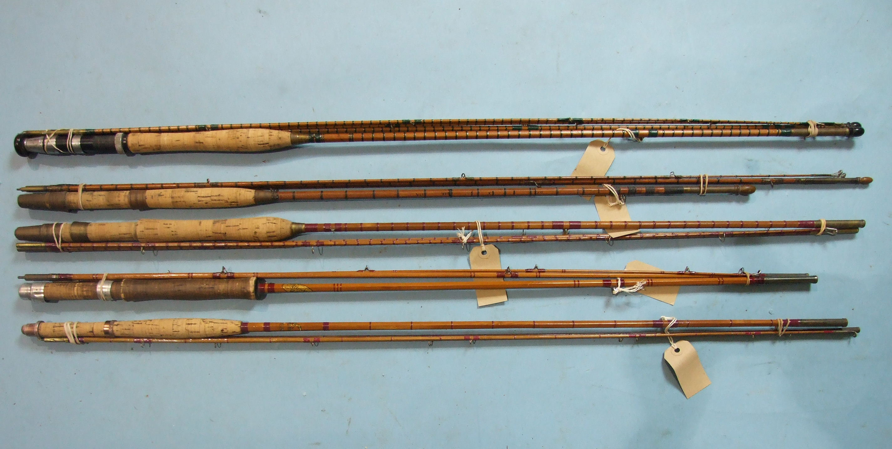 A Milwards 9ft 4-inch split-cane 2-piece fly rod, an Allcocks "Popular" 9ft 3-piece split-cane fly - Image 2 of 2