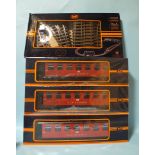 Train, G Gauge, three 757-5803 TB coaches, boxed, (some slight damages) and a quantity of plastic