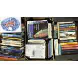 A quantity of books on diving, authors include Jacques Cousteau and Hans Hass and other books on sea