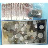 A collection of British coinage, including a quantity of pre-1946 silver, together with ten Hollom