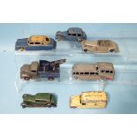 Dinky, seven unboxed play-worn diecasts, including 139b/171 Hudson Commodore Sedan, 38c Lagonda