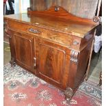 Five early-20th century walnut lyre-back dining chairs with drop-in seats and a Victorian side