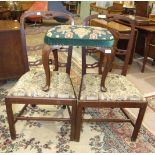 Two George III mahogany ladder-back dining chairs, on square chamfered front legs and a Georgian