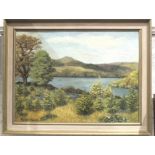 Richard Woollcombe, 'Burrator Reservoir', signed oil on board, 44 x 59cm, another indistinctly-