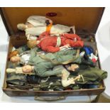 Four Action Man models, together with a collection of accessories.