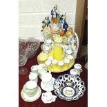 A Royal Worcester coffee pot, six coffee cans and saucers with floral and garland decoration on a