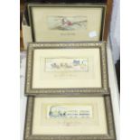 Three framed Stevengraph silk woven pictures, 'Grace Darling', 'For Life or Death (Heroism on