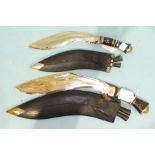 Two kukri knives with scabbards, (2).