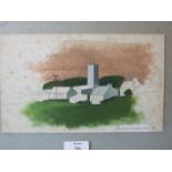 Alexander Mackenzie VILLAGE CHURCH Pencil and watercolour sketch, signed in pencil and dated 73,