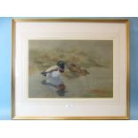 Philip Rickman (1891-1982) PASSING SHOWERS, DEPICTING A MALLARD DUCK AND DRAKE Signed and titled