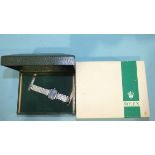 Rolex, a lady's Rolex Precision 18k white gold-cased wrist watch c1969, the blue dial with line