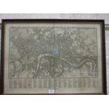 A Davis, engraved map of London 1843, 40 x 66cm and another, 'Teggs New Plan of London 1827', 66 x