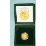 A 1980 sovereign in capsule and Royal Mint case, with certificate.