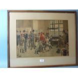 After Isaac Collin, 'The Weighing Room', a coloured lithographic print, 34 x 49cm, a coloured