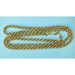 A modern 14ct yellow gold belcher-link chain, 55cm long, 12.4g.