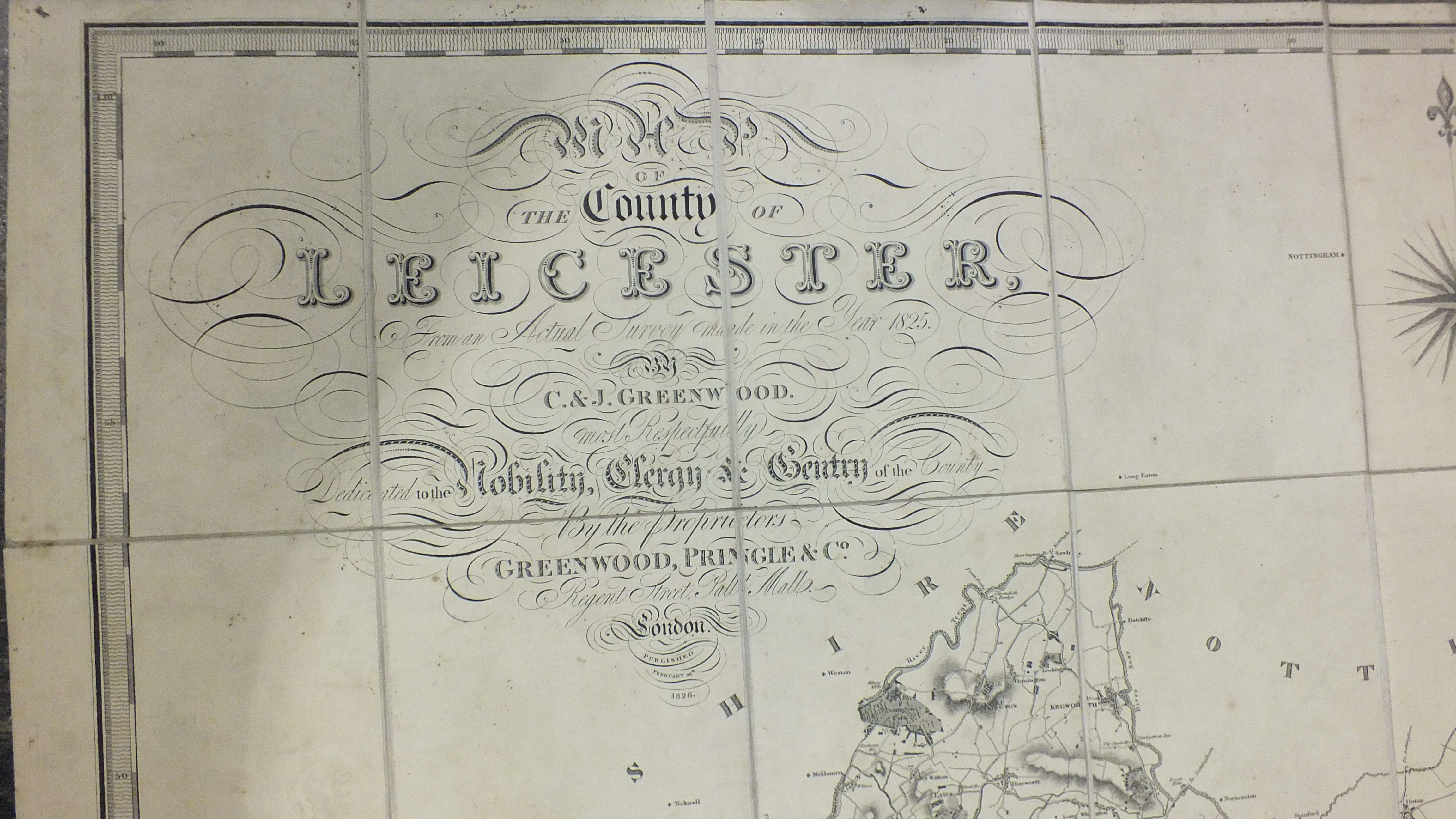 C & J Greenwood, Map of the County of Leicester from an actual Survey in the Year 1825, - Image 2 of 3