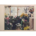 John Yardley GREENHOUSE INTERIOR Watercolour, signed in pencil and inscribed in pencil verso Nursery